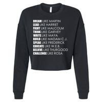 Dream Lead Fight Think Write Build Speak Educate Believe Challenge Cropped Pullover Crew