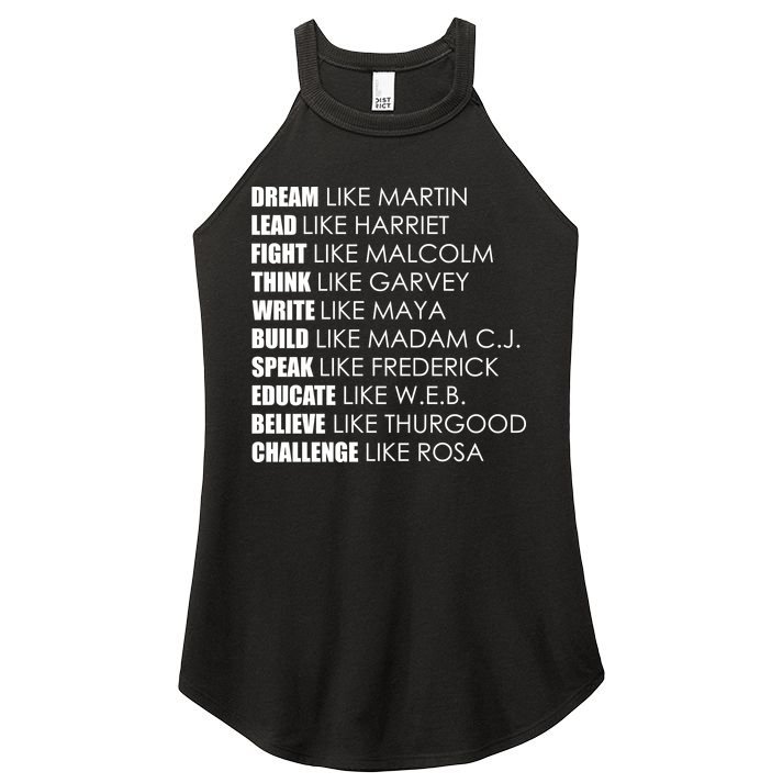 Dream Lead Fight Think Write Build Speak Educate Believe Challenge Women's Perfect Tri Rocker Tank