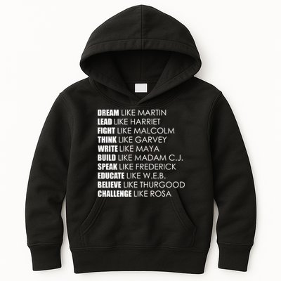 Dream Lead Fight Think Write Build Speak Educate Believe Challenge Kids Hoodie