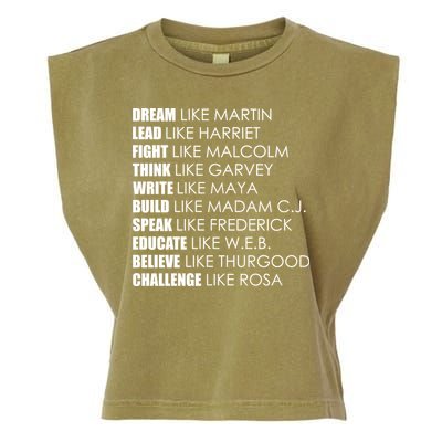 Dream Lead Fight Think Write Build Speak Educate Believe Challenge Garment-Dyed Women's Muscle Tee