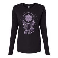 Dream On Native American Dream Catcher Womens Cotton Relaxed Long Sleeve T-Shirt