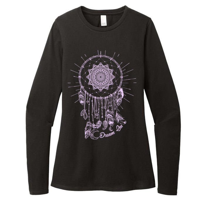 Dream On Native American Dream Catcher Womens CVC Long Sleeve Shirt