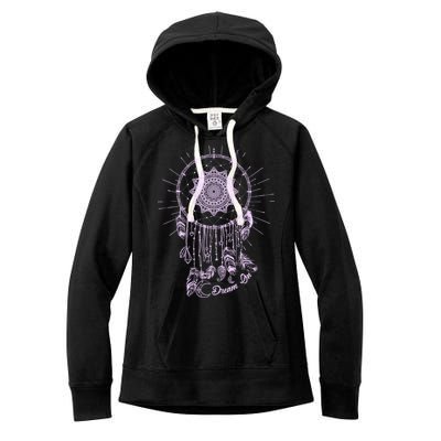 Dream On Native American Dream Catcher Women's Fleece Hoodie