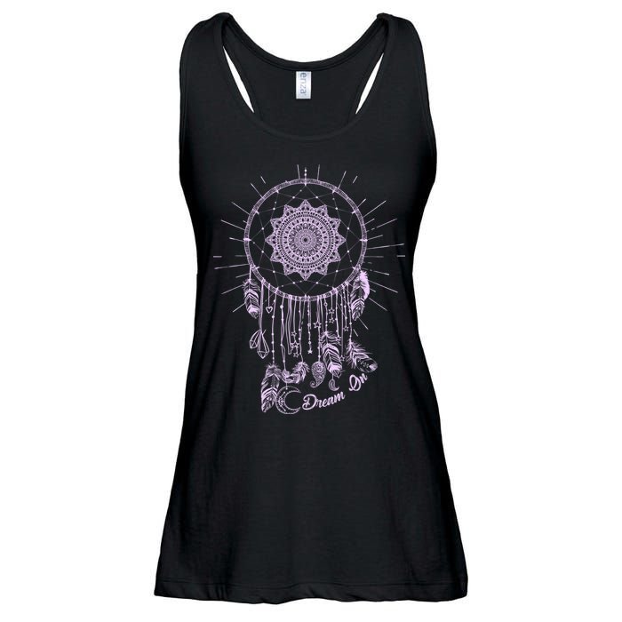 Dream On Native American Dream Catcher Ladies Essential Flowy Tank