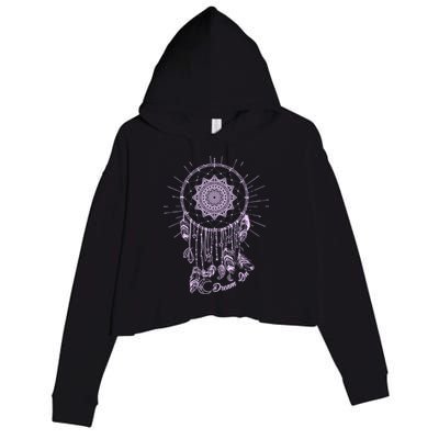 Dream On Native American Dream Catcher Crop Fleece Hoodie