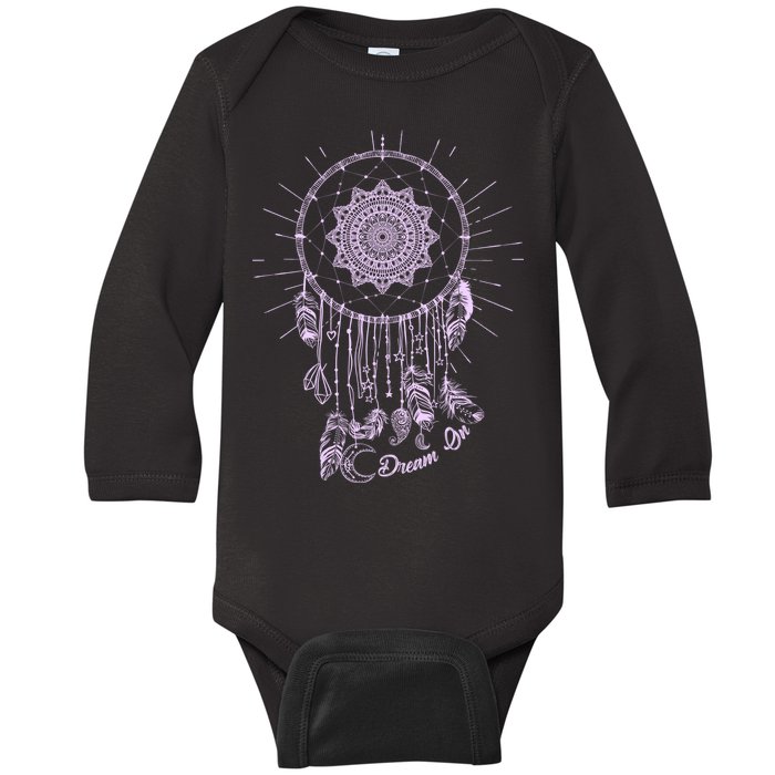 Dream On Native American Dream Catcher Baby Long Sleeve Bodysuit