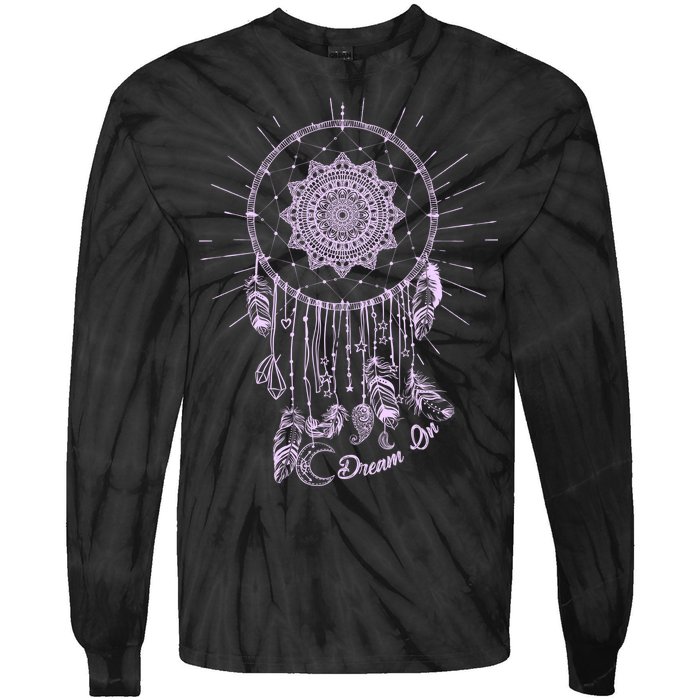 Dream On Native American Dream Catcher Tie-Dye Long Sleeve Shirt