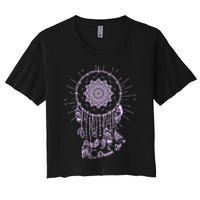 Dream On Native American Dream Catcher Women's Crop Top Tee