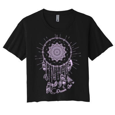 Dream On Native American Dream Catcher Women's Crop Top Tee