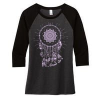 Dream On Native American Dream Catcher Women's Tri-Blend 3/4-Sleeve Raglan Shirt