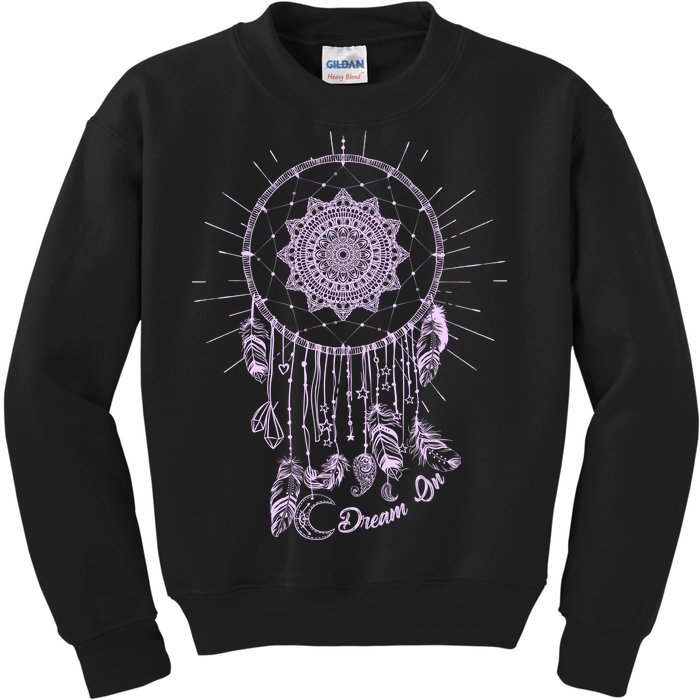 Dream On Native American Dream Catcher Kids Sweatshirt