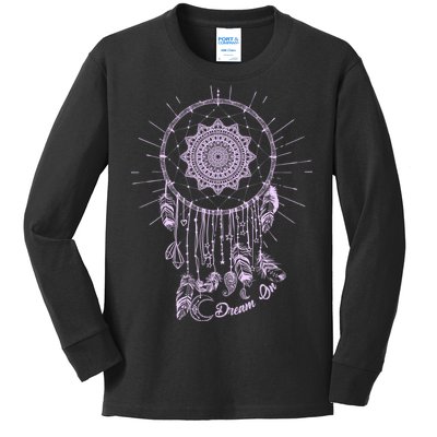 Dream On Native American Dream Catcher Kids Long Sleeve Shirt