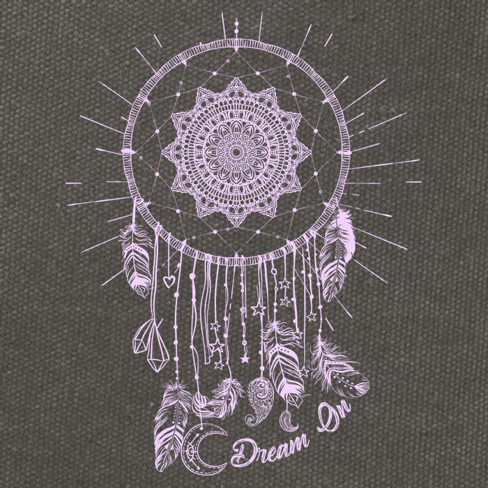 Dream On Native American Dream Catcher Cotton Canvas Backpack
