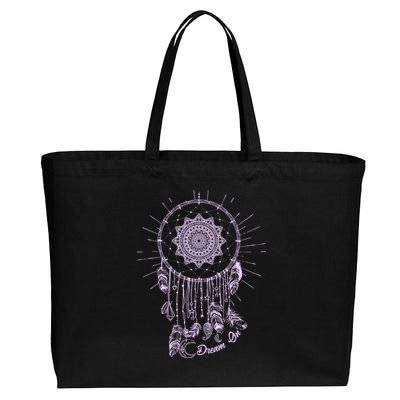 Dream On Native American Dream Catcher Cotton Canvas Jumbo Tote