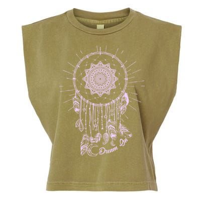 Dream On Native American Dream Catcher Garment-Dyed Women's Muscle Tee