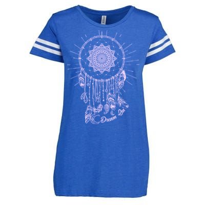 Dream On Native American Dream Catcher Enza Ladies Jersey Football T-Shirt