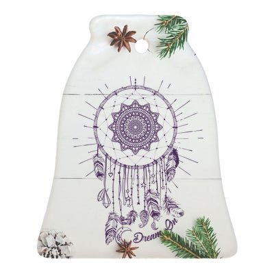 Dream On Native American Dream Catcher Ceramic Bell Ornament