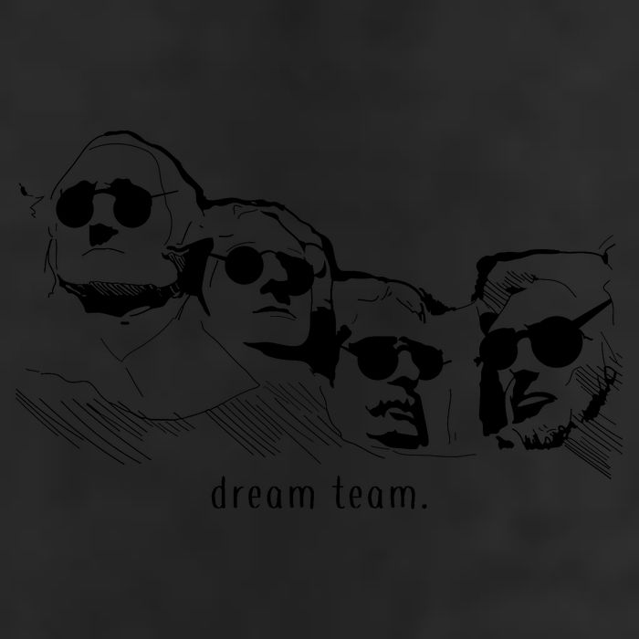 Dream Team Washington Lincoln Roosevelt Jefferson  7 Panel Mesh Trucker Snapback Hat