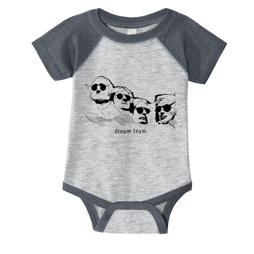 Dream Team Washington Lincoln Roosevelt Jefferson  Infant Baby Jersey Bodysuit