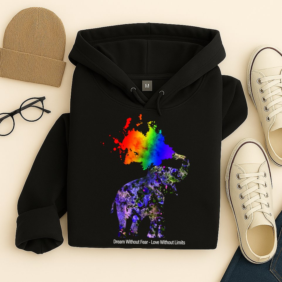 Dream Without Fear Elephant LGBT Hoodie