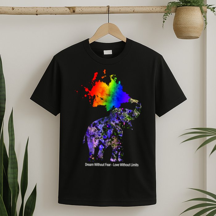 Dream Without Fear Elephant LGBT T-Shirt