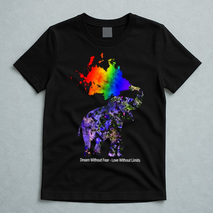 Dream Without Fear Elephant LGBT T-Shirt
