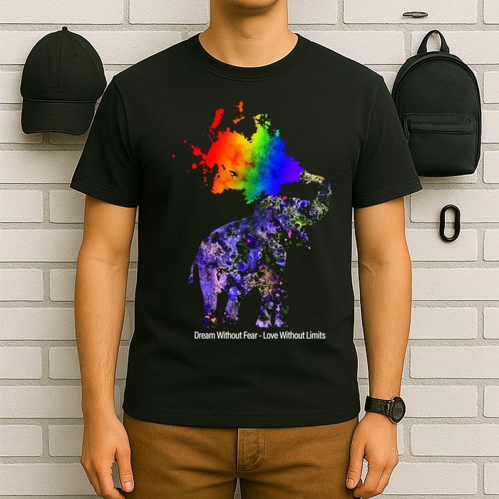Dream Without Fear Elephant LGBT T-Shirt
