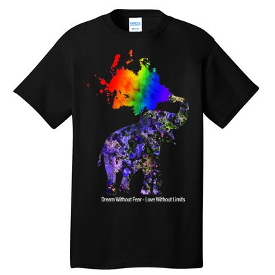 Dream Without Fear Elephant LGBT Tall T-Shirt