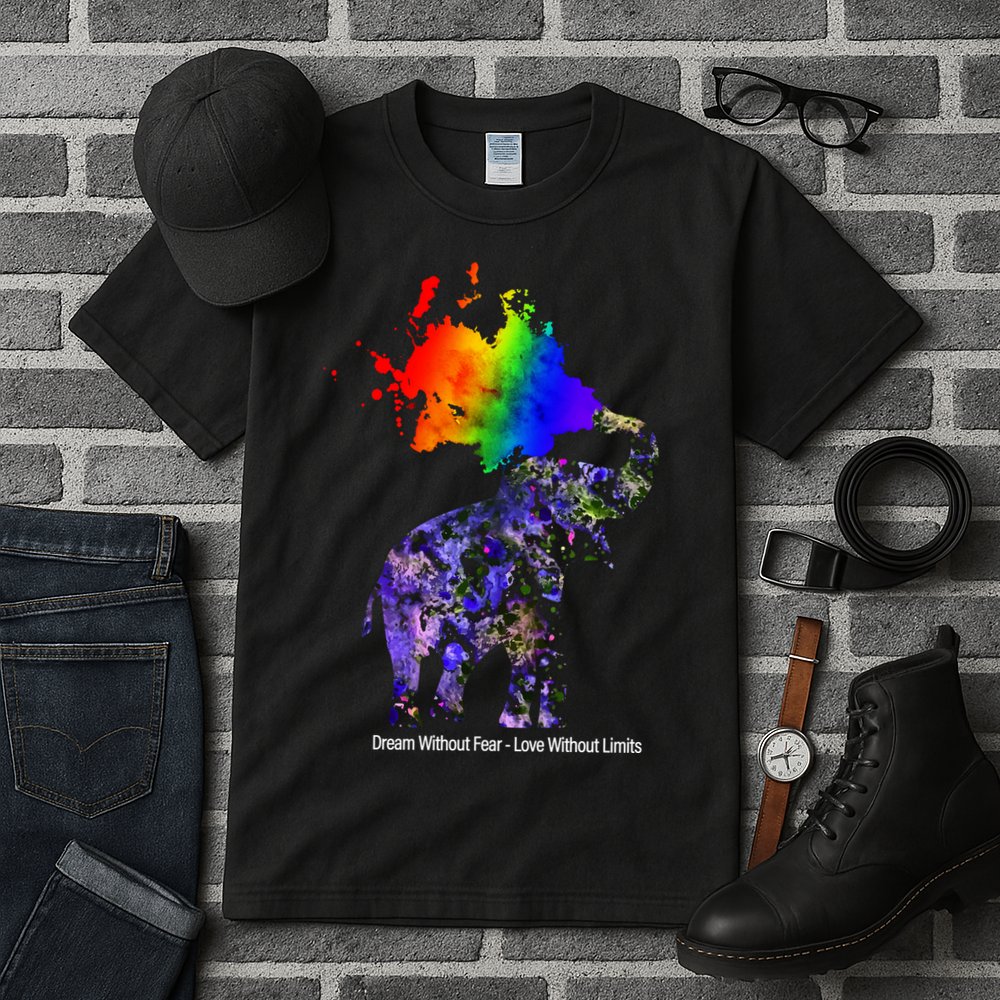 Dream Without Fear Elephant LGBT Tall T-Shirt