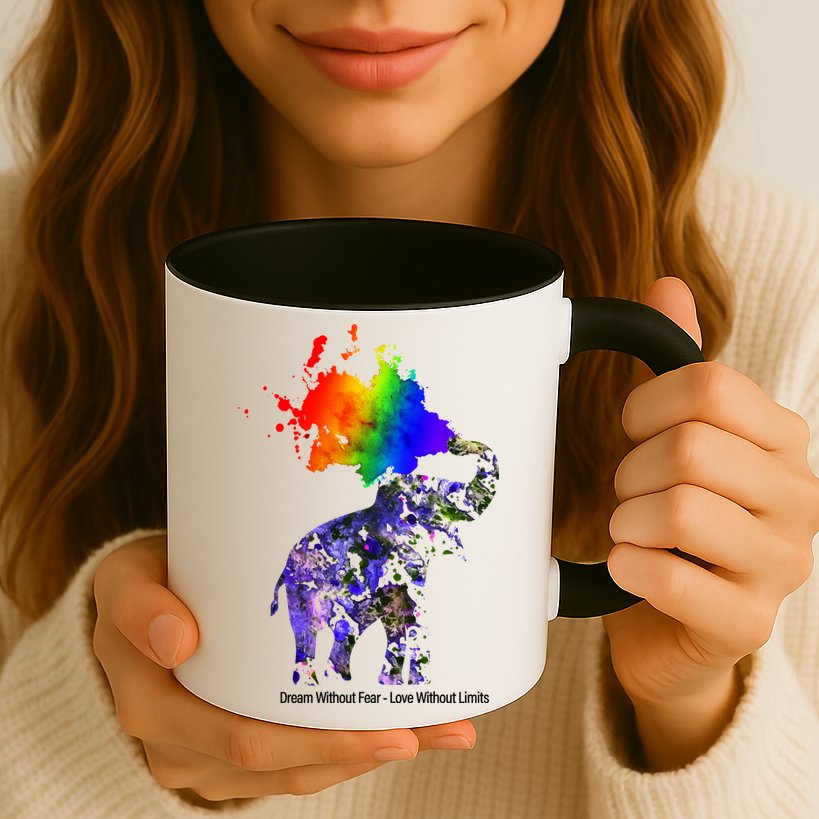 Dream Without Fear Elephant LGBT Mug