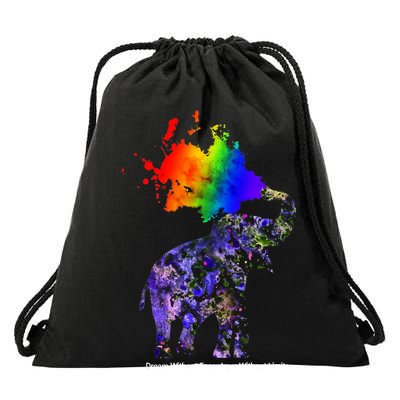 Dream Without Fear Elephant LGBT Drawstring Bag