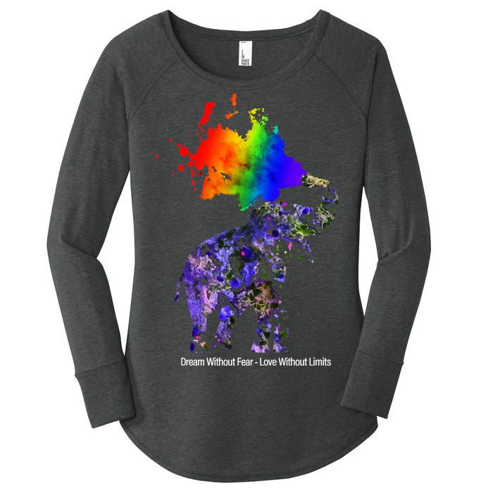 Dream Without Fear Elephant LGBT Women's Perfect Tri Tunic Long Sleeve Shirt