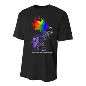 Dream Without Fear Elephant LGBT Youth Performance Sprint T-Shirt