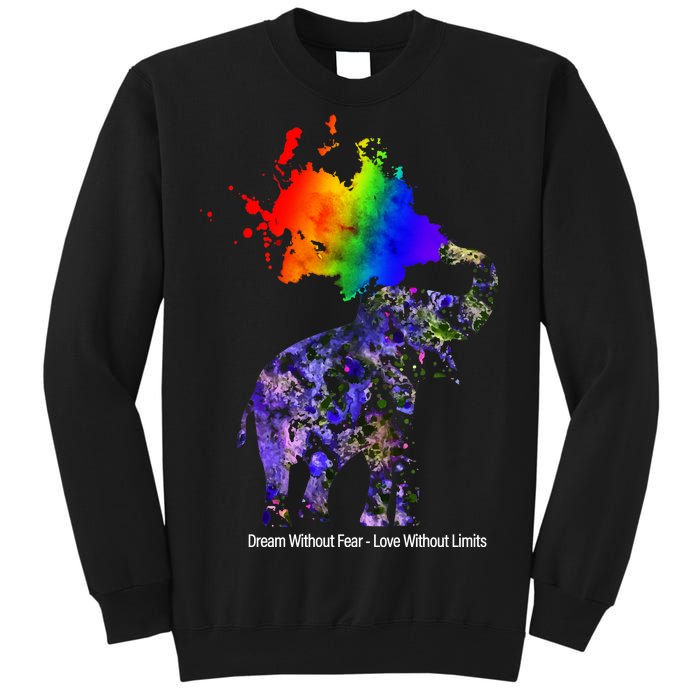 Dream Without Fear Elephant LGBT Tall Sweatshirt