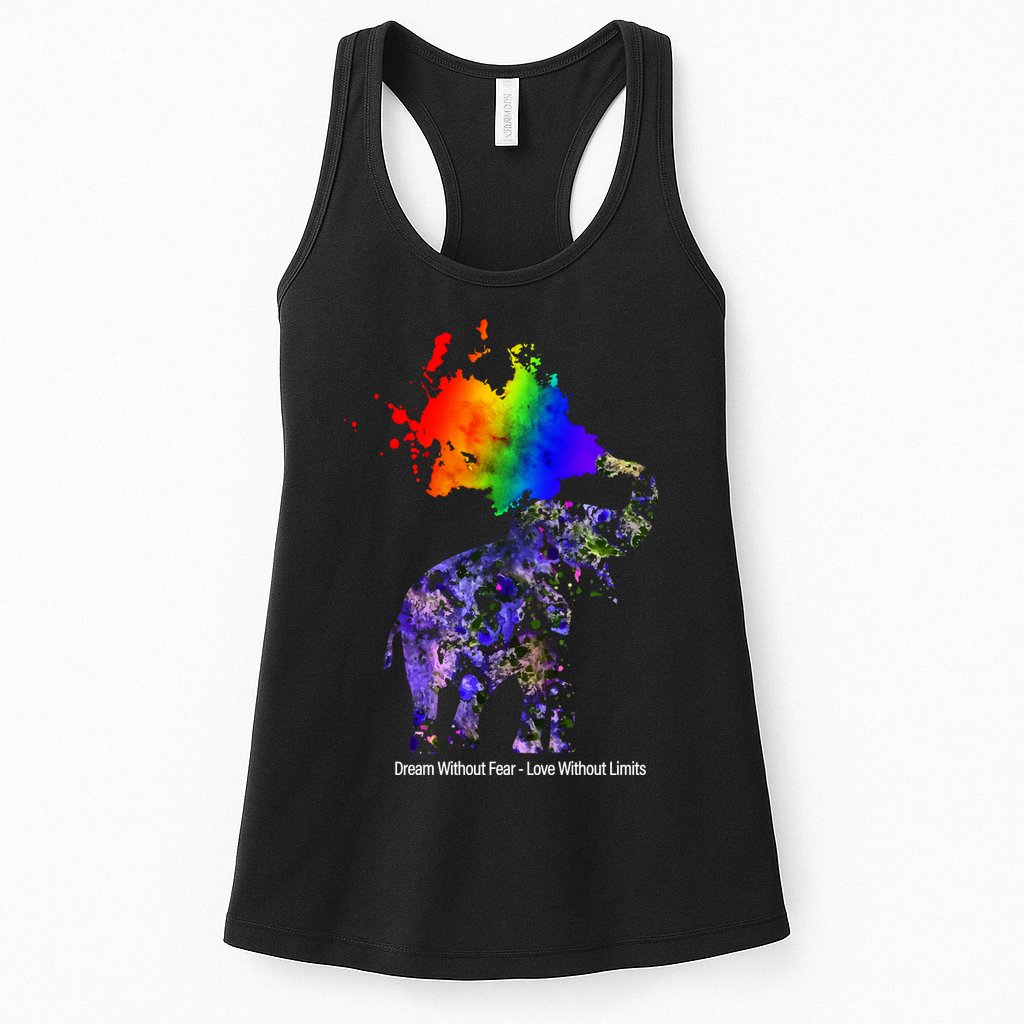 Dream Without Fear Elephant LGBT Womens Tank Top
