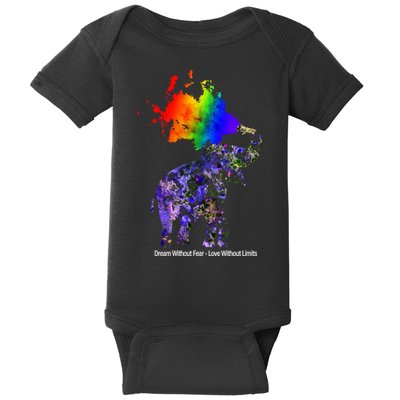 Dream Without Fear Elephant LGBT Baby Bodysuit