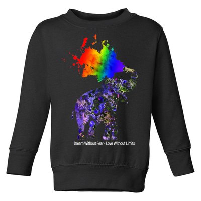 Dream Without Fear Elephant LGBT Toddler Sweatshirt