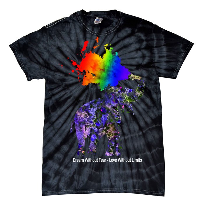 Dream Without Fear Elephant LGBT Tie-Dye T-Shirt