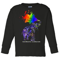 Dream Without Fear Elephant LGBT Toddler Long Sleeve Shirt