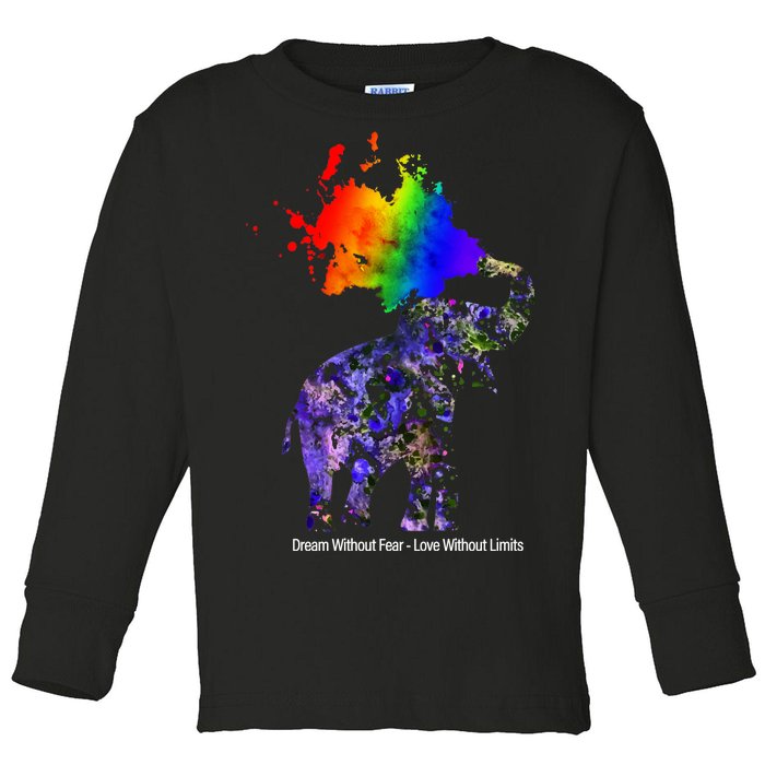 Dream Without Fear Elephant LGBT Toddler Long Sleeve Shirt