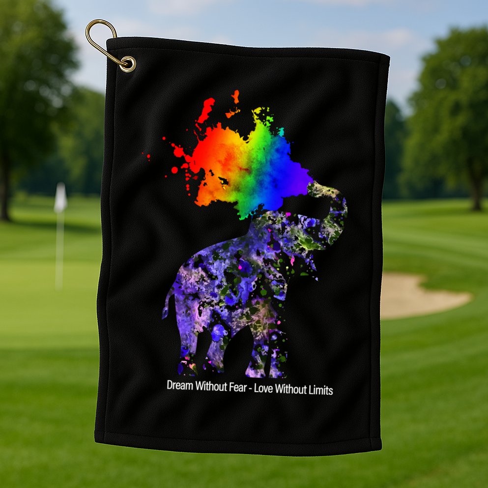 Dream Without Fear Elephant LGBT Golf Towel