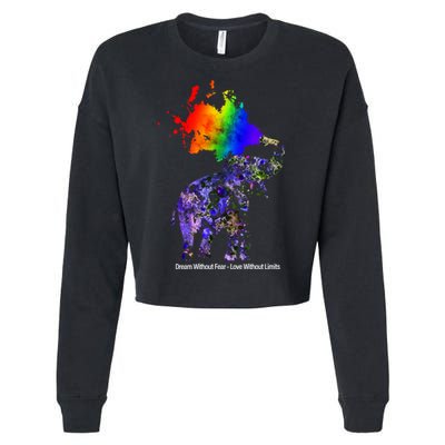 Dream Without Fear Elephant LGBT Cropped Pullover Crew