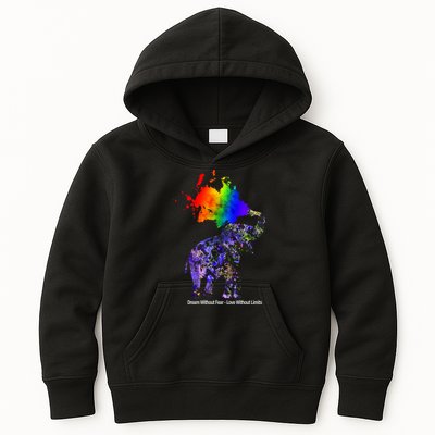 Dream Without Fear Elephant LGBT Kids Hoodie
