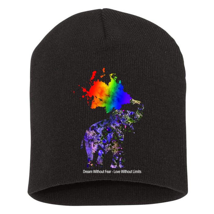 Dream Without Fear Elephant LGBT Short Acrylic Beanie