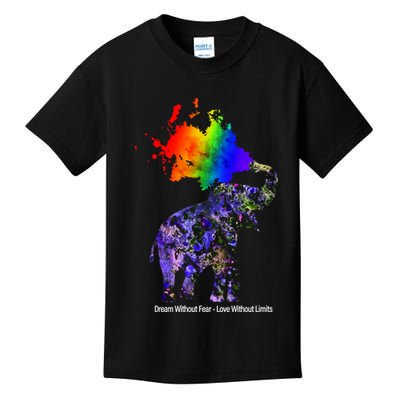 Dream Without Fear Elephant LGBT Kids T-Shirt
