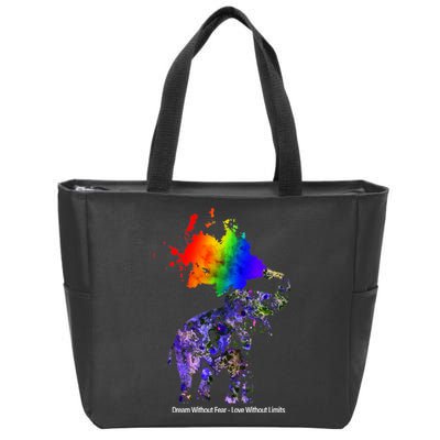 Dream Without Fear Elephant LGBT Zip Tote Bag