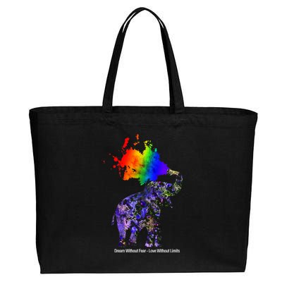 Dream Without Fear Elephant LGBT Cotton Canvas Jumbo Tote