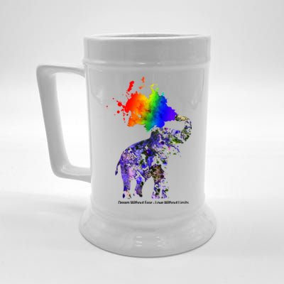 Dream Without Fear Elephant LGBT Beer Stein