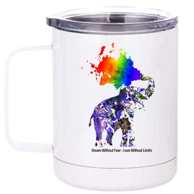 Dream Without Fear Elephant LGBT 12 oz Stainless Steel Tumbler Cup