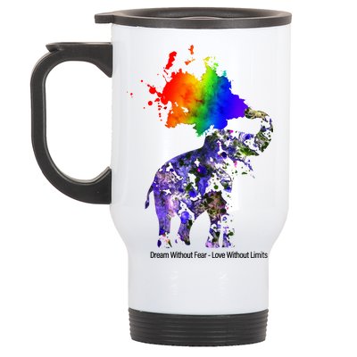 Dream Without Fear Elephant LGBT Stainless Steel Travel Mug